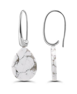 Genuine Stone Teardrop Hardwire Fishhook Drop Earrings