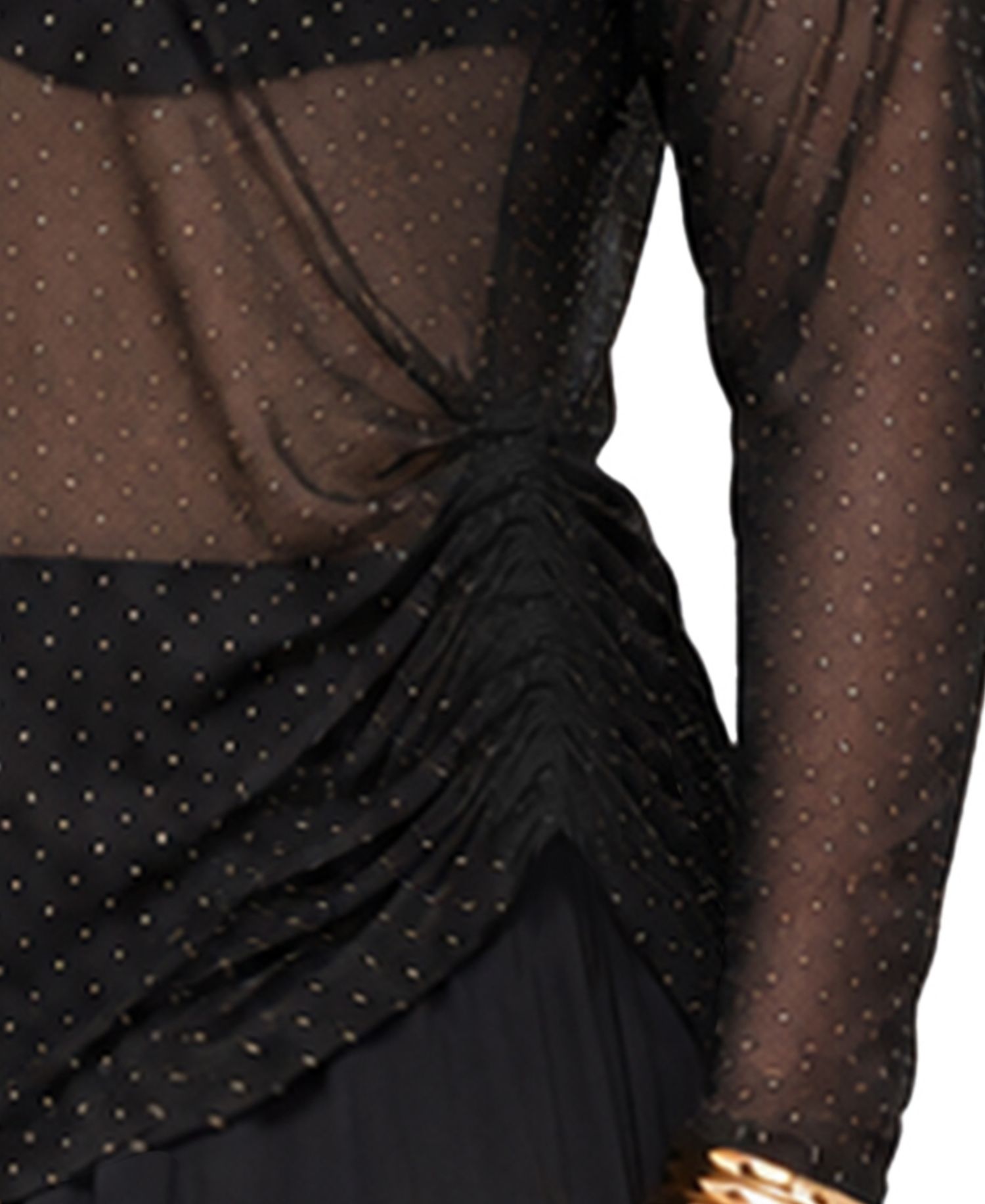 Plus Size Foil Drop Scoop Neck Side-Ruched Top