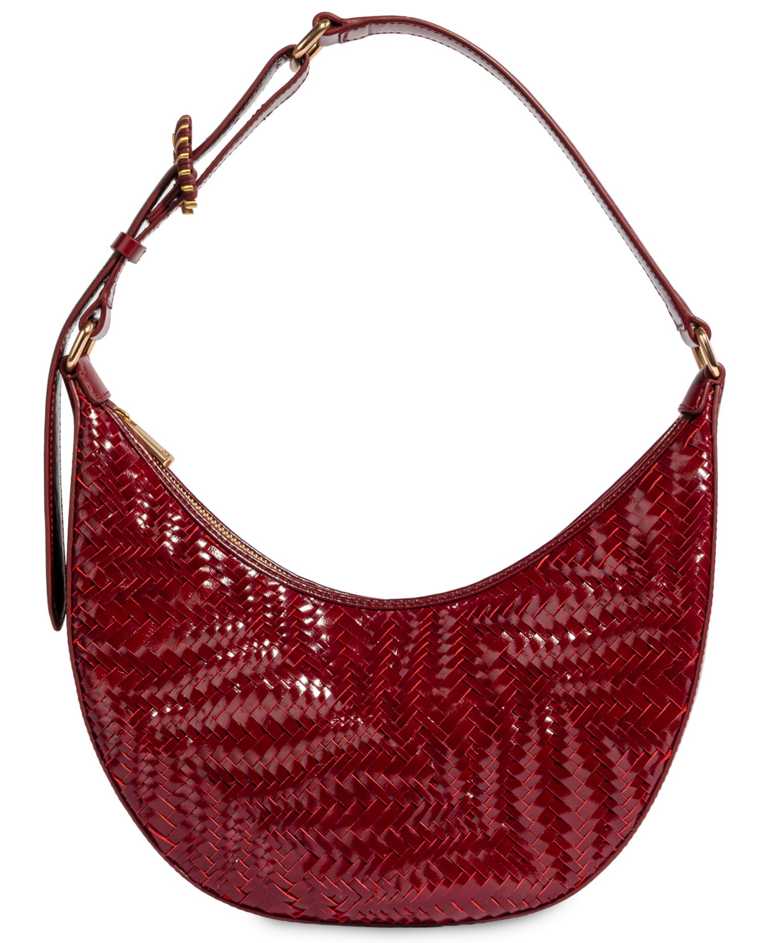 Charli Woven Crescent Adjustable Small Shoulder Handbag