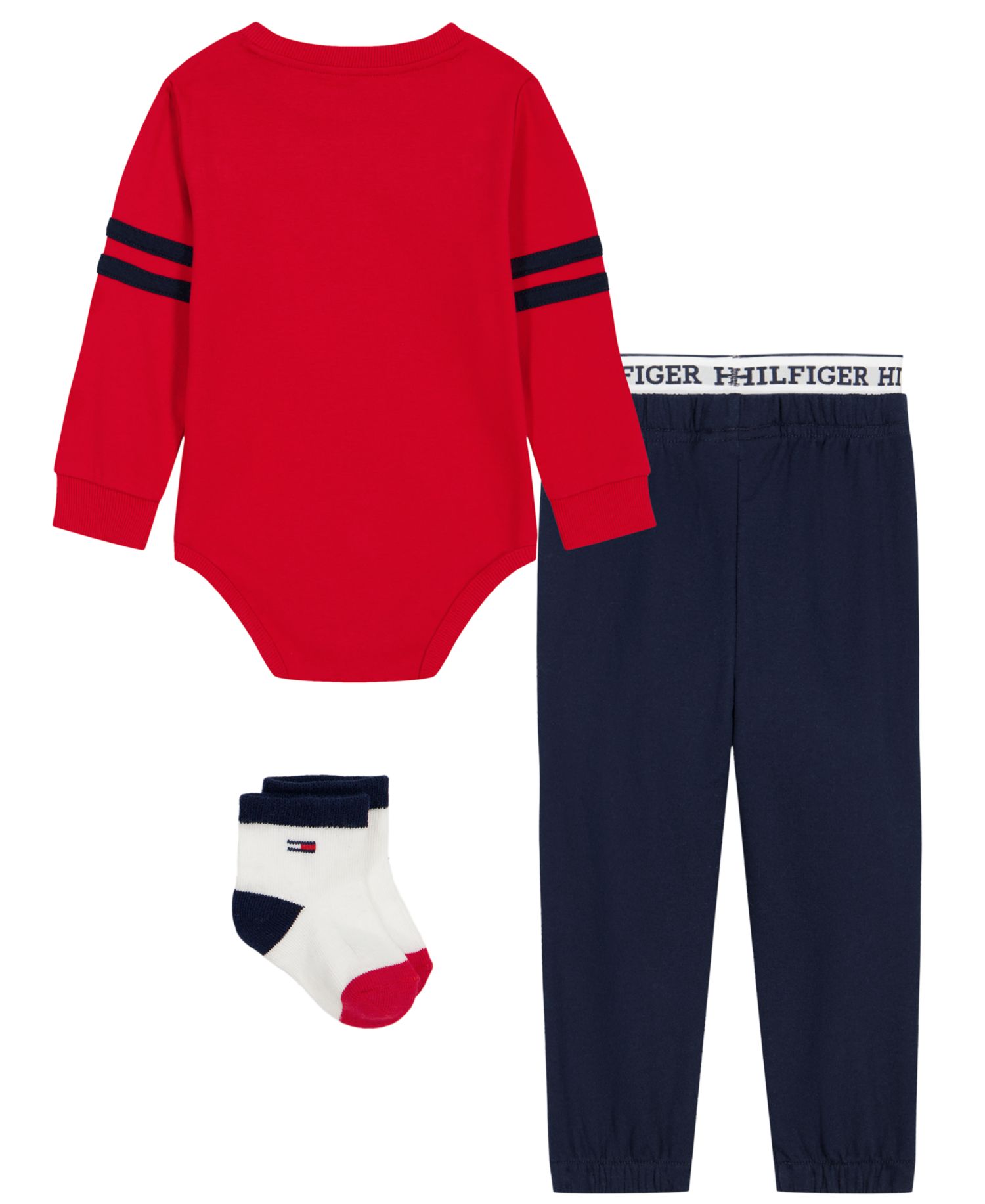 Baby Boys' Long-Sleeve Bodysuit and Pants with Socks, 3-Piece Set