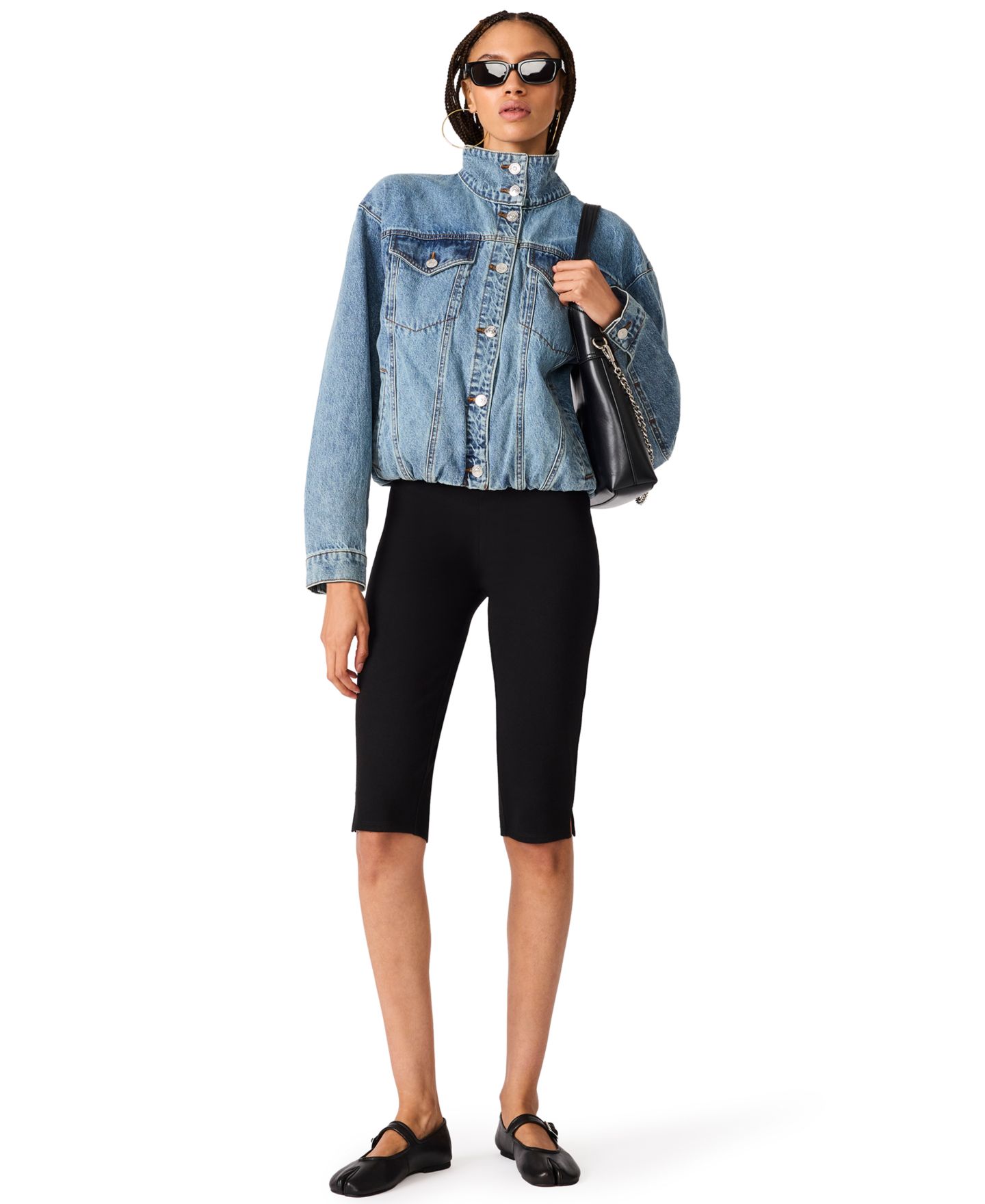 Женская куртка Steve Madden Allyson Funnel Neck Short, цвет: Синий — фото 2