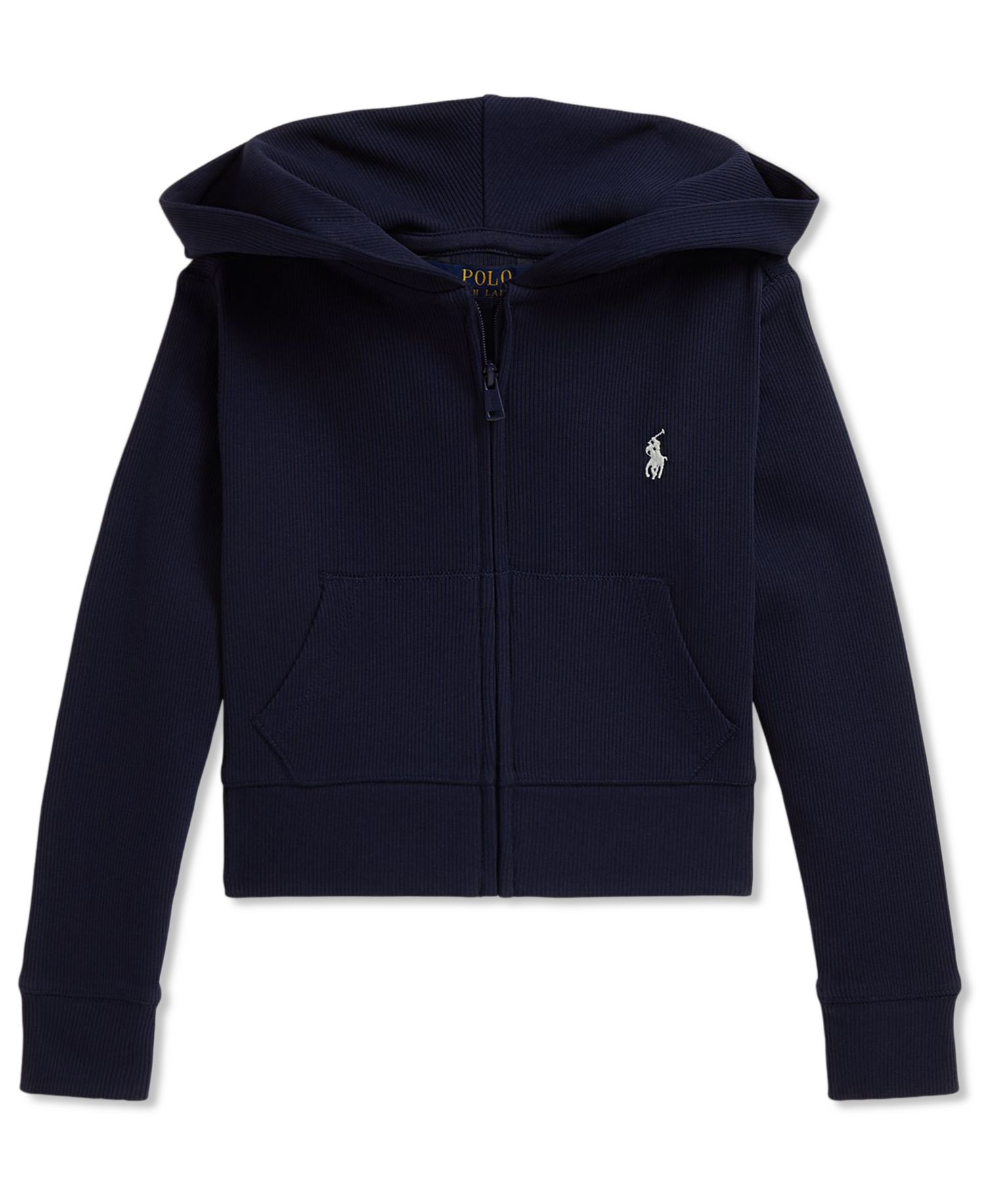 Girls' 2T-6X Ribbed Boxy Full-Zip Hoodie
