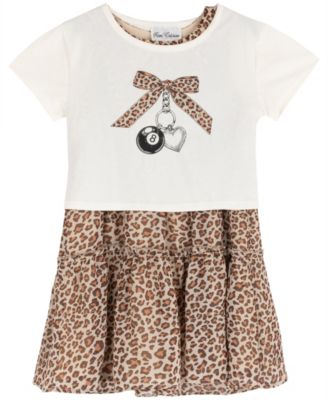 Girls' 4-6X 8 Ball Graphic T-Shirts and Chiffon Sleeveless Dress, 2-Piece Set