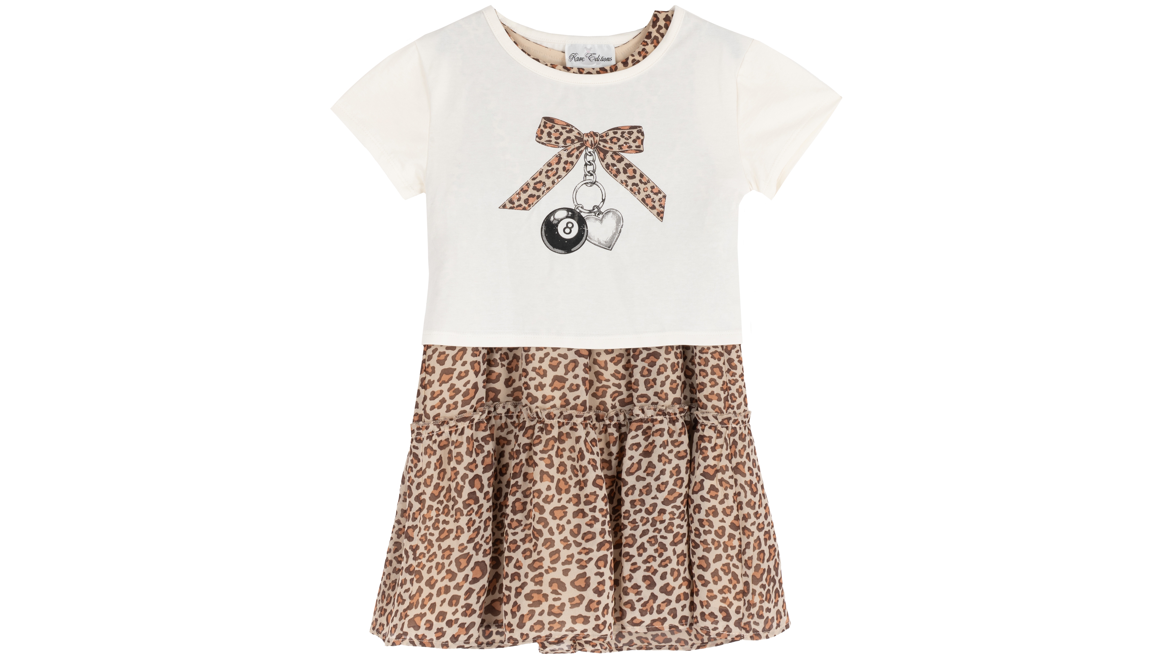 Rare Editions Girls' 4-6X 8 Ball Graphic T-Shirts and Chiffon Sleeveless Dress, 2-Piece Set