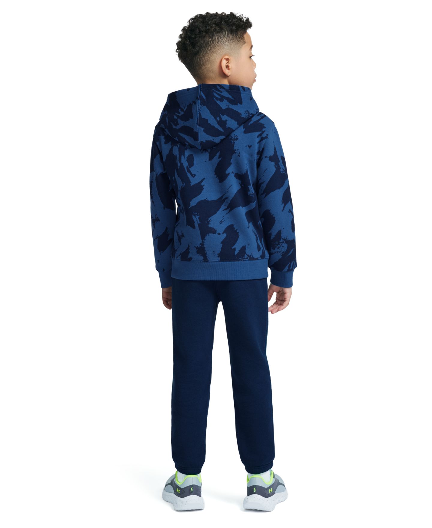 Детский комплект Under Armour: худи с длинным рукавом и брюки, 4T-7, цвет: Синий камуфляжный / Чёрный — фото 6