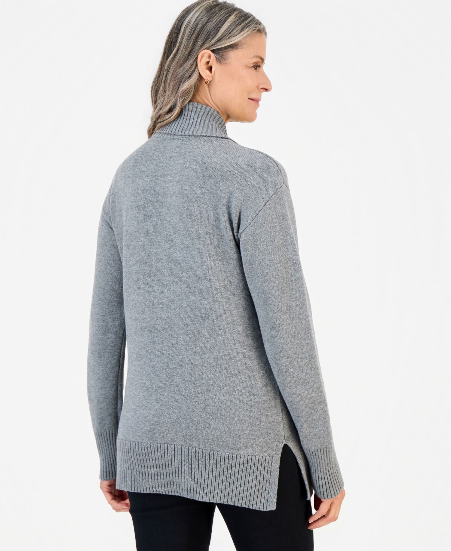 Petite Shawl Collar Cotton-Blend Sweater