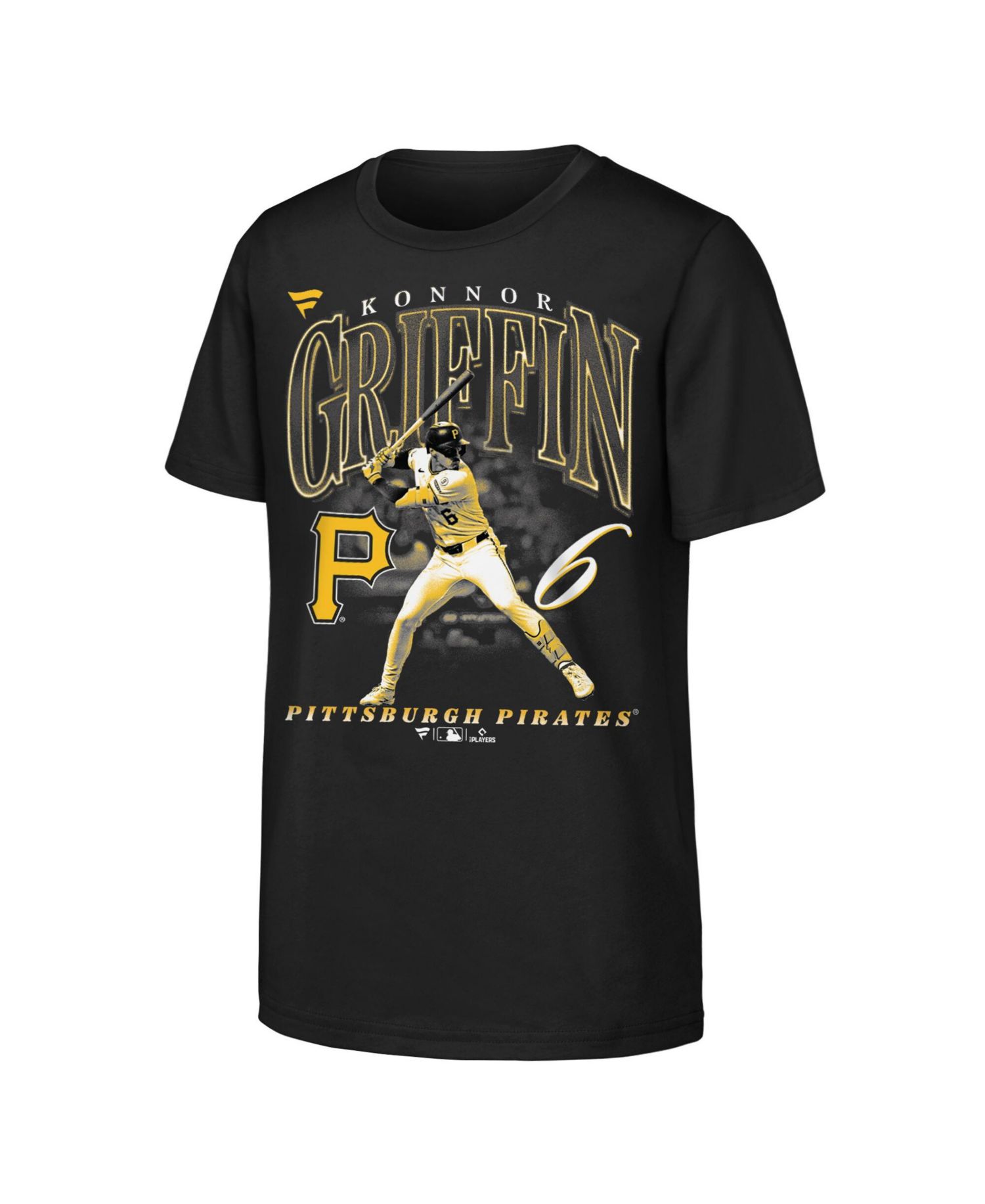 Big Boys and Girls Konnor Griffin Black Pittsburgh Pirates Stance Name & Number T-Shirt