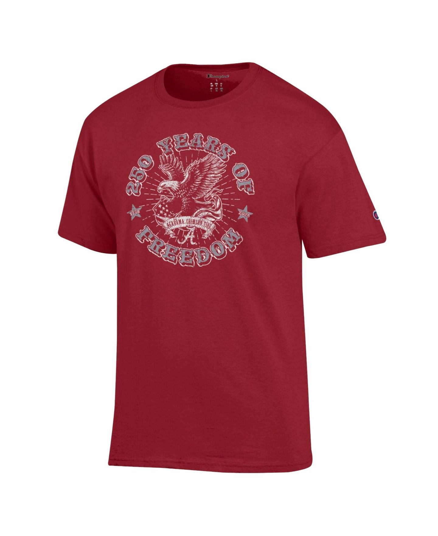 Мужская футболка Champion Crimson Alabama Crimson Tide Americana 250 Years of Freedom Tonal — фото 3