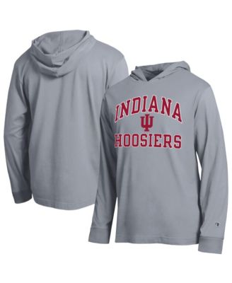 Men's Heather Gray Indiana Hoosiers High Motor All-Star Long Sleeve Hooded T-Shirt