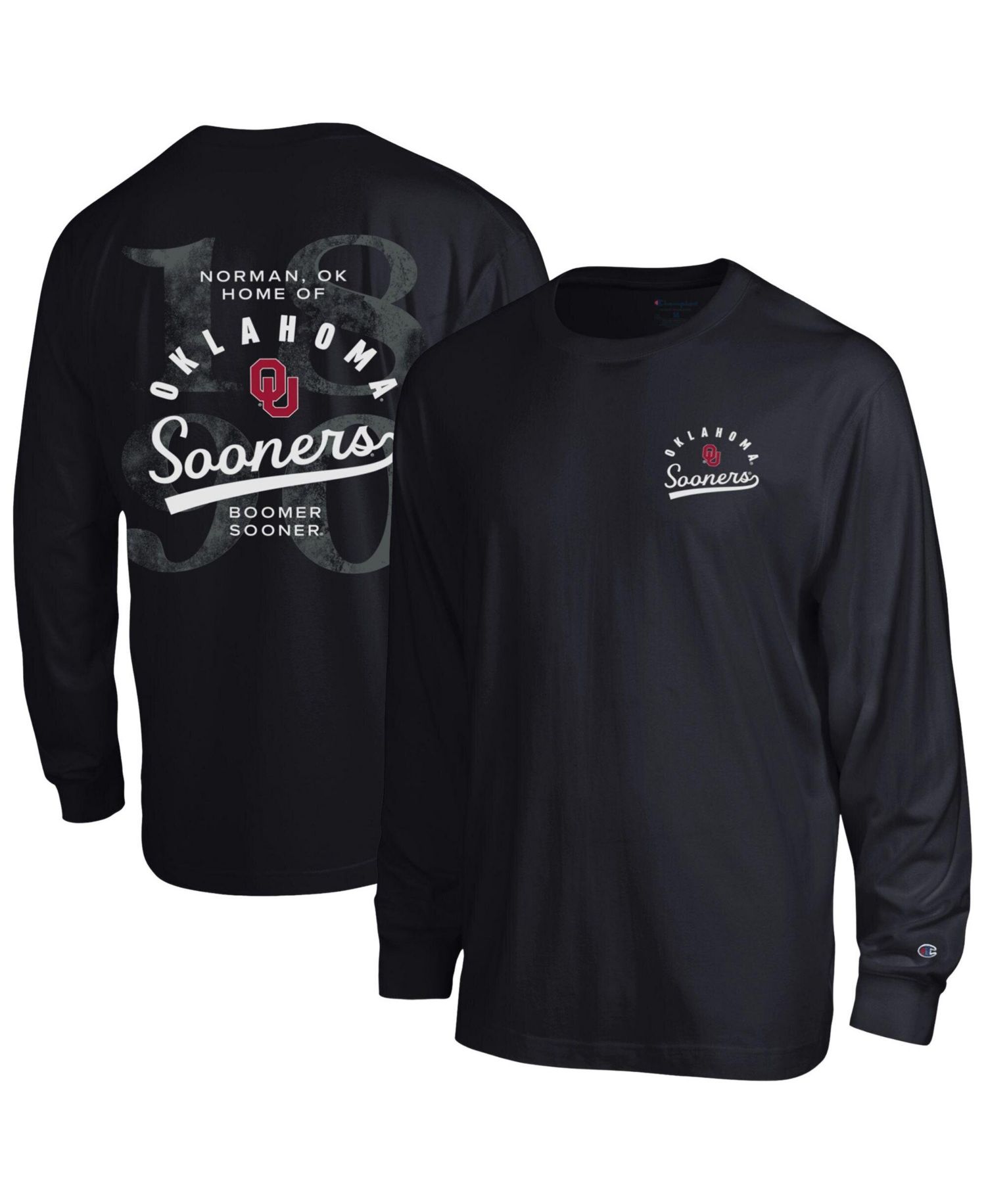 Men's Black Oklahoma Sooners Laminated All-Star Long Sleeve T-Shirt