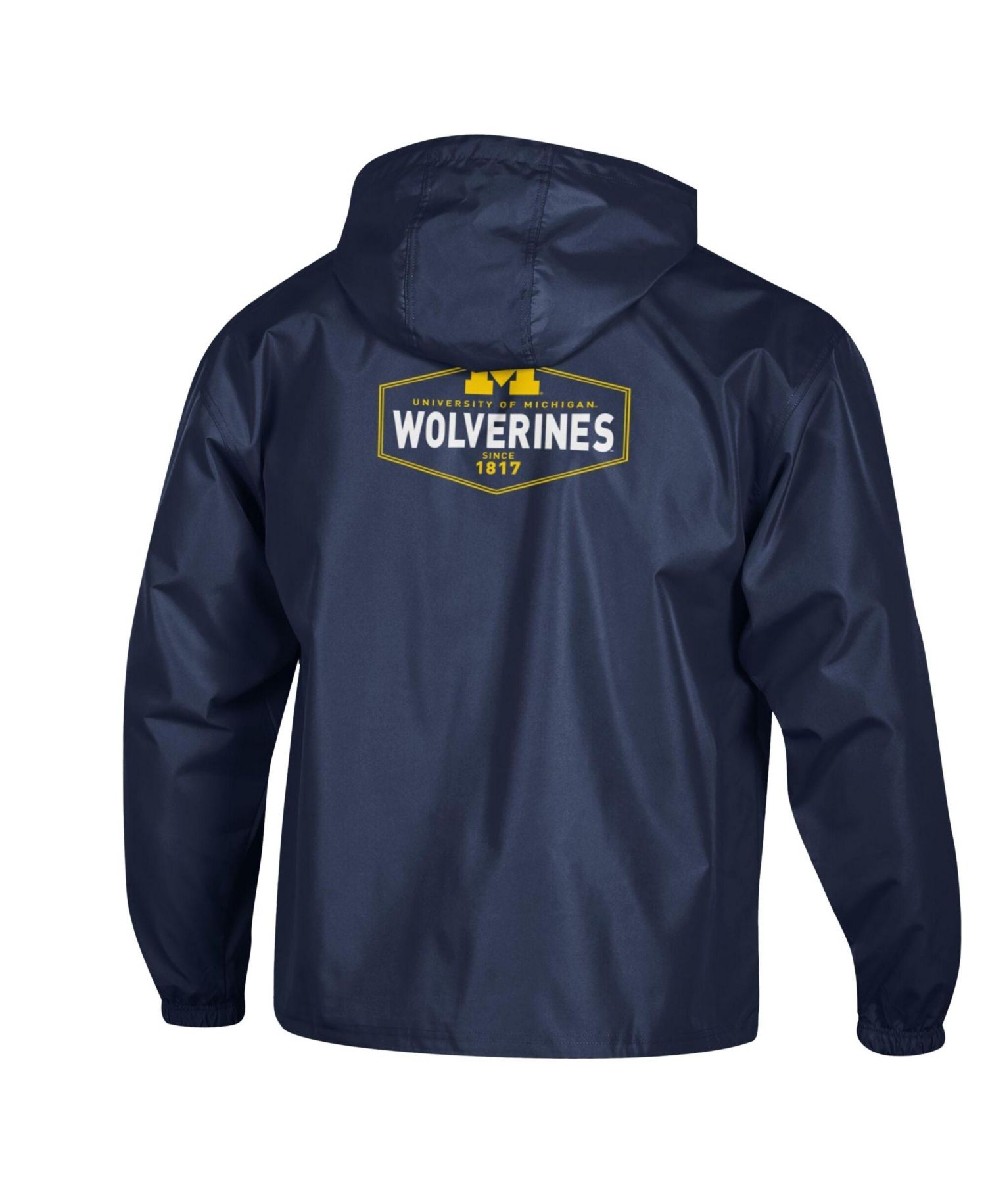 Men's Navy Michigan Wolverines Delay Packable Half-Zip Jacket