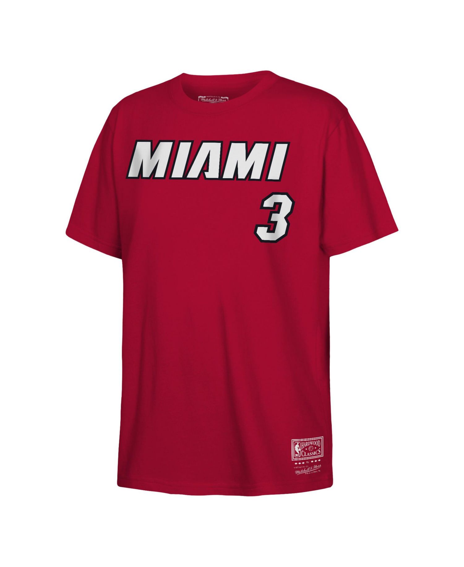 Big Boys and Girls Dwyane Wade Red Miami Heat Hardwood Classics Name & Number T-Shirt