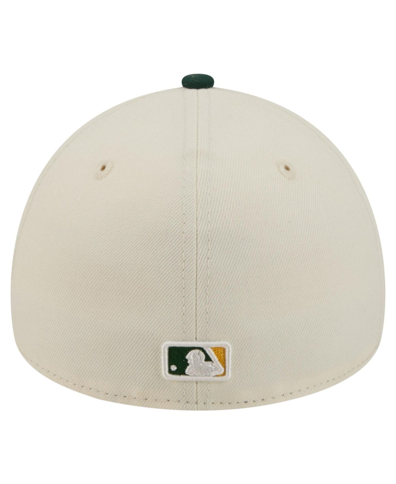 Men's Cream Athletics Chrome A-Frame 59FORTY Fitted Hat