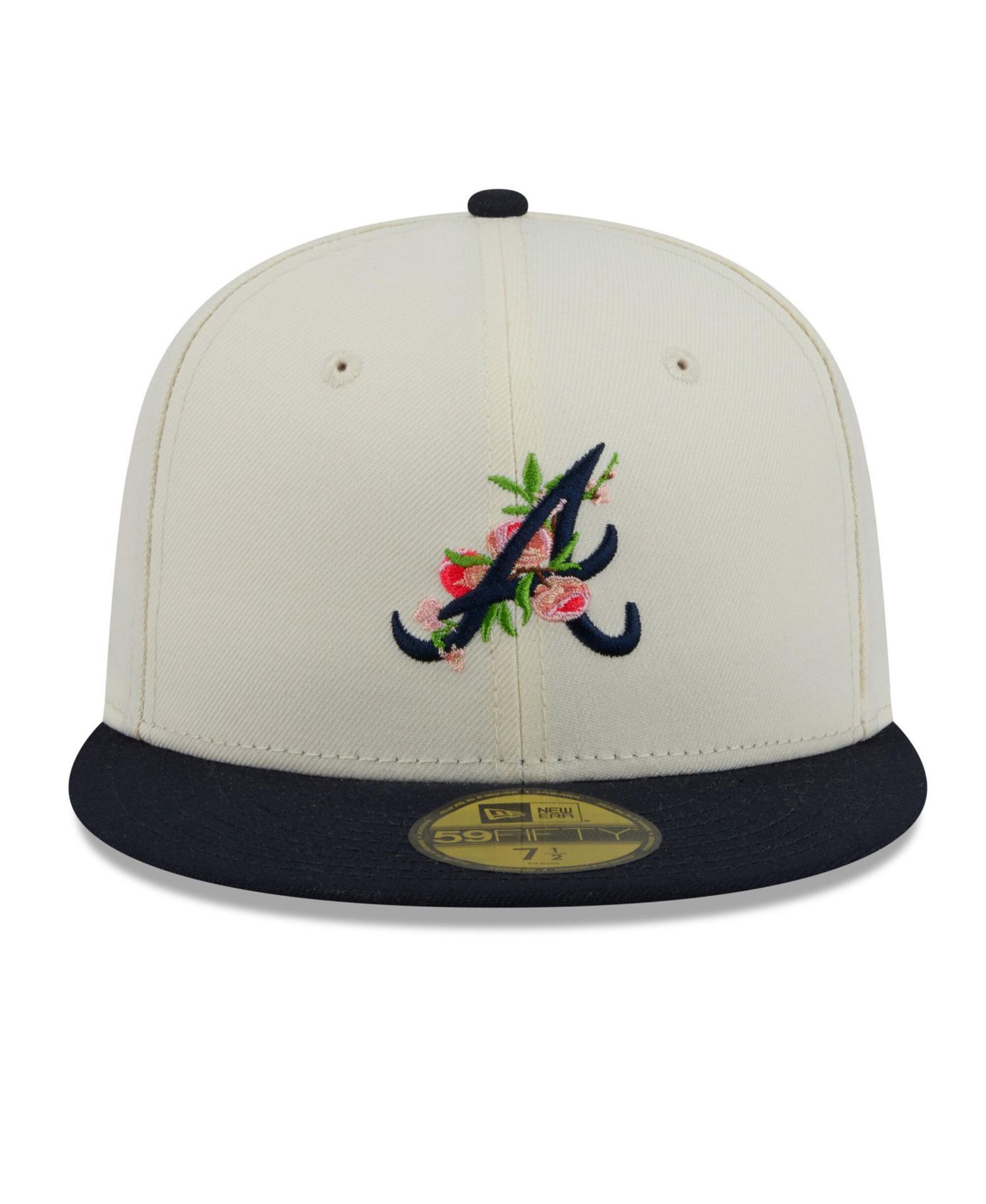 Men's White/Navy Atlanta Braves Blossom 59FIFTY Fitted Hat