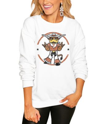 Women's White Texas Longhorns End Zone Oversized Sweatshirt