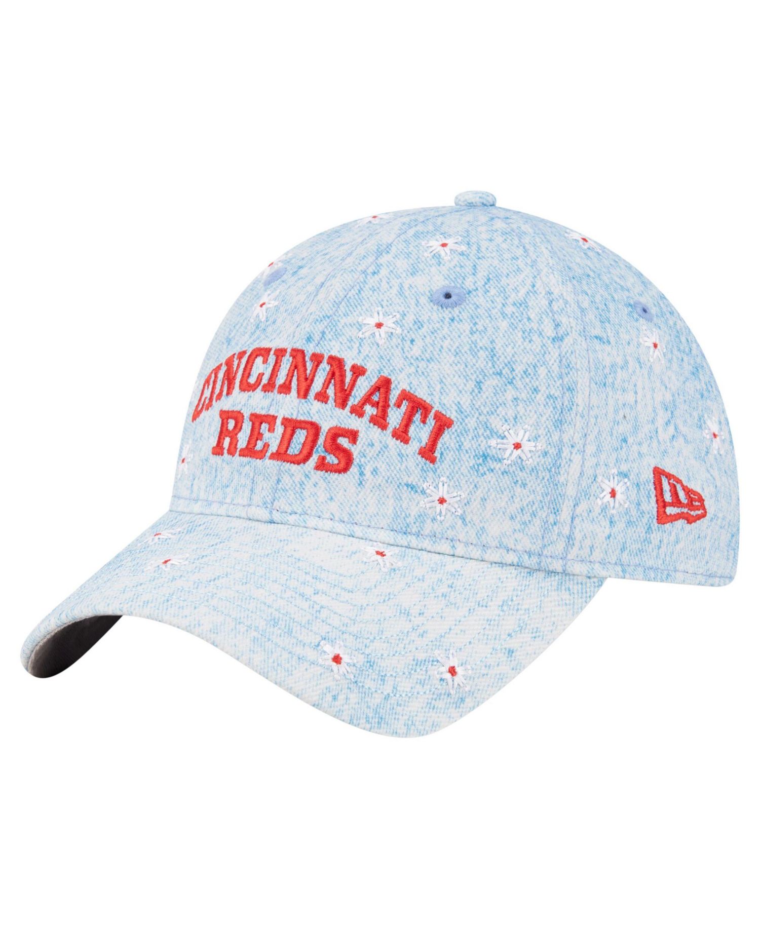 Women's Light Blue Cincinnati Reds Daisy All Over 9TWENTY Adjustable Hat