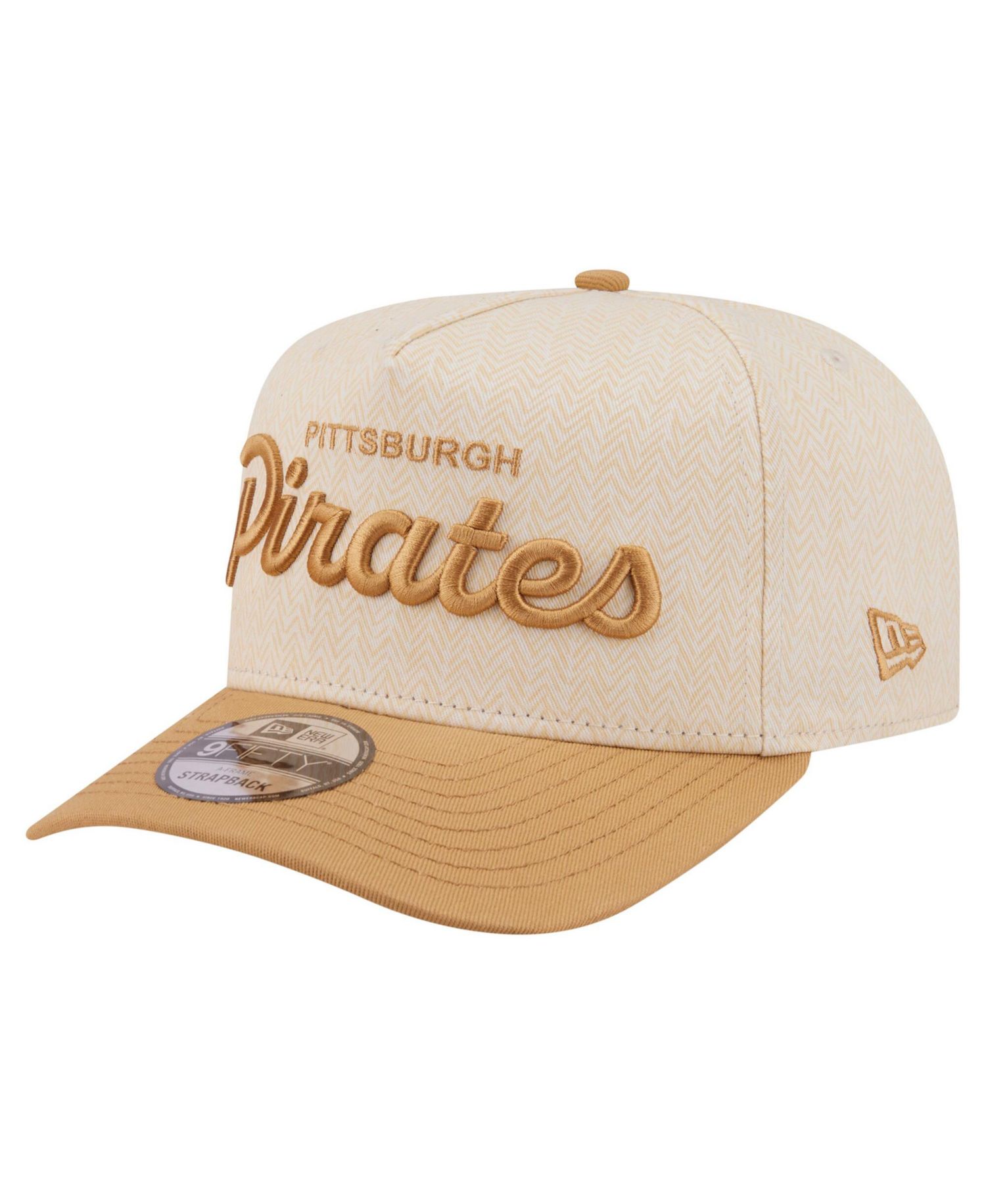 Men's Cream Pittsburgh Pirates Herringbone 9FIFTY A-Frame Snapback Hat