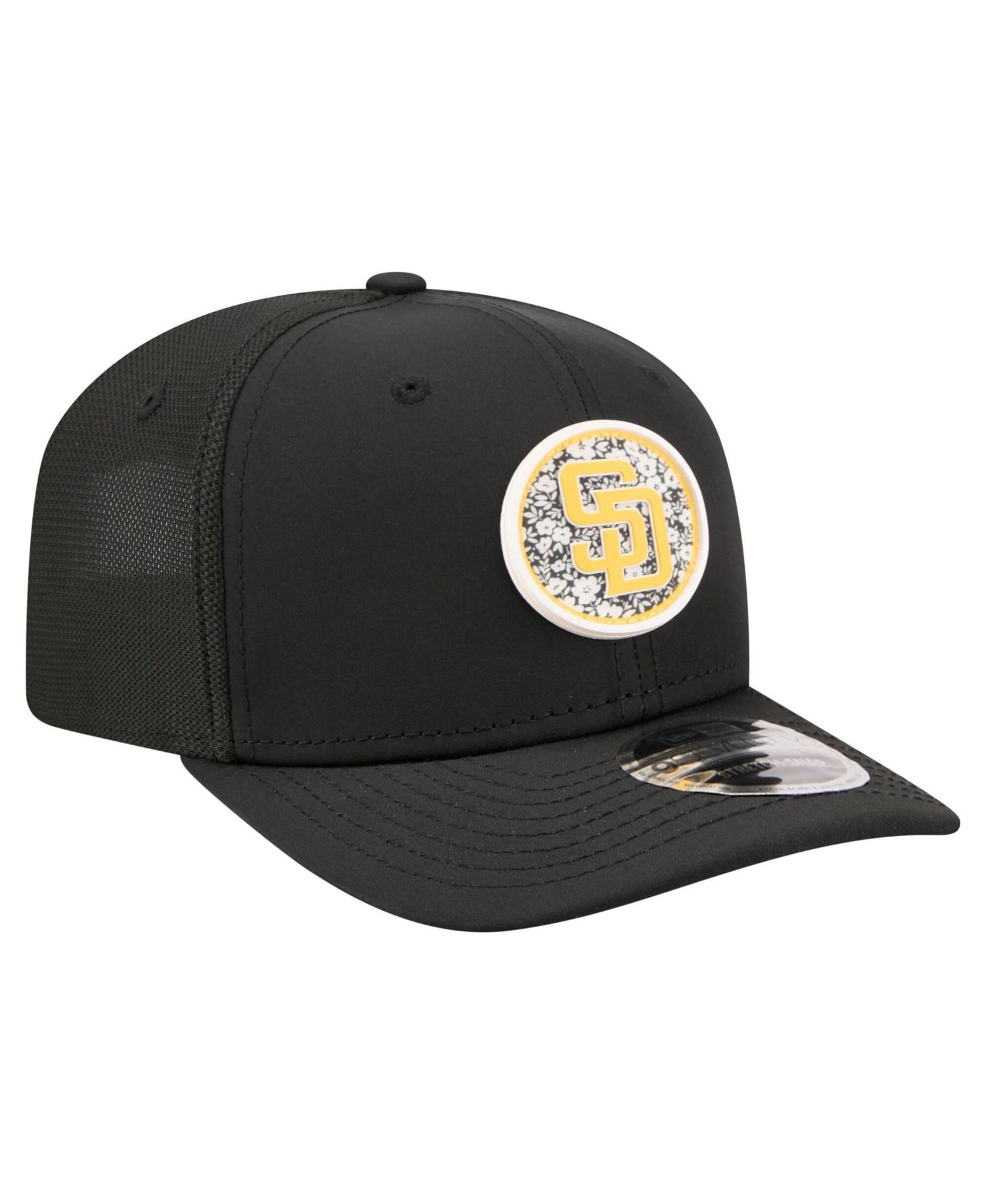 Men's Black San Diego Padres Floral Patch 9SEVENTY Adjustable Hat
