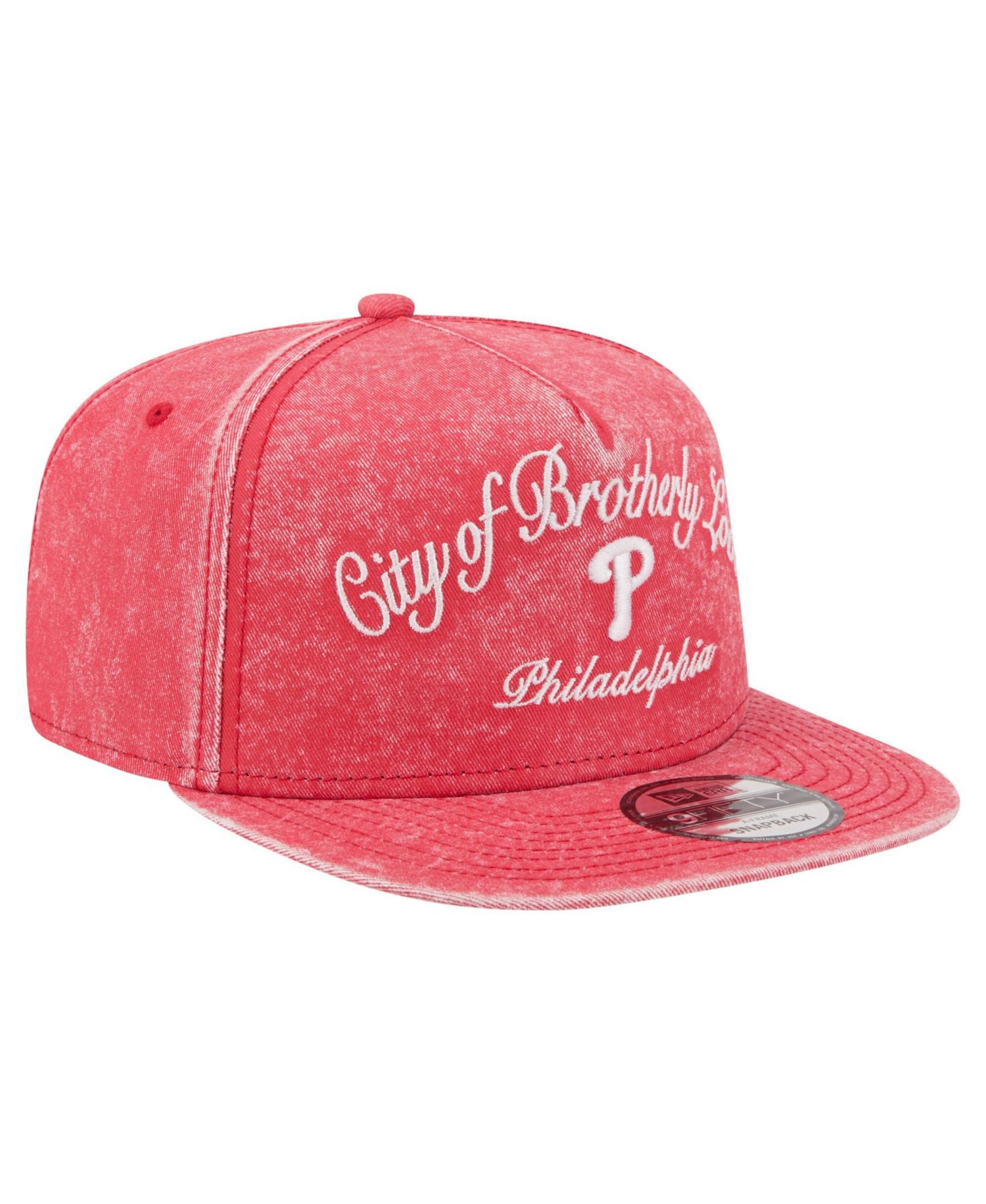 Men's Red Philadelphia Phillies City Slogan A-Frame 9FIFTY Snapback Hat