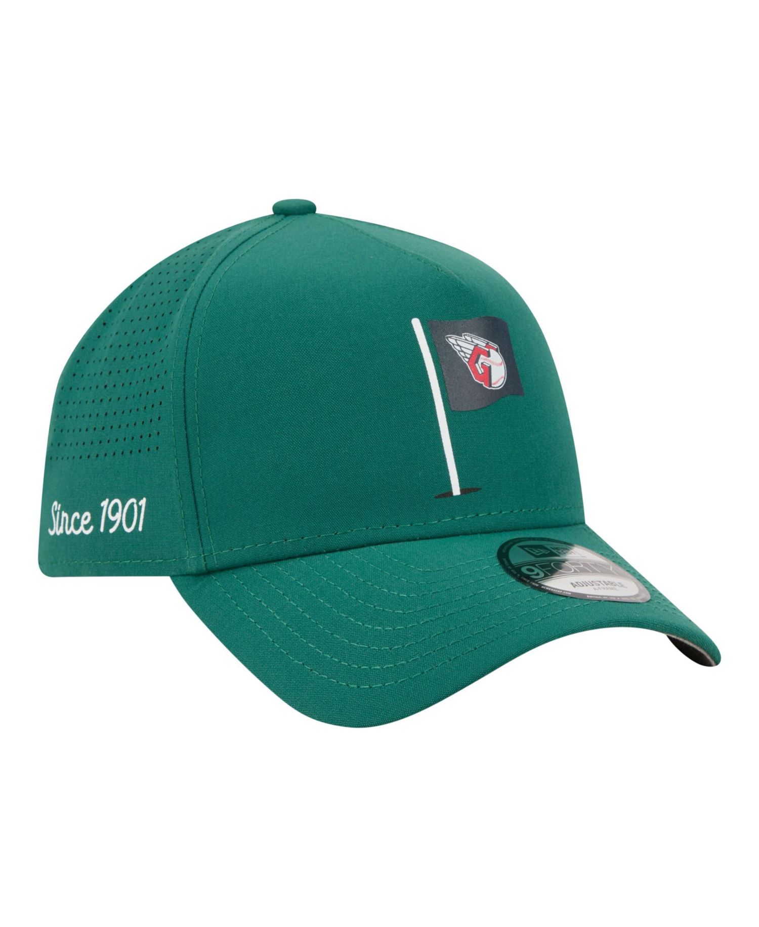Men's Green Cleveland Guardians Pin Seeker 9FORTY A-Frame Adjustable Hat