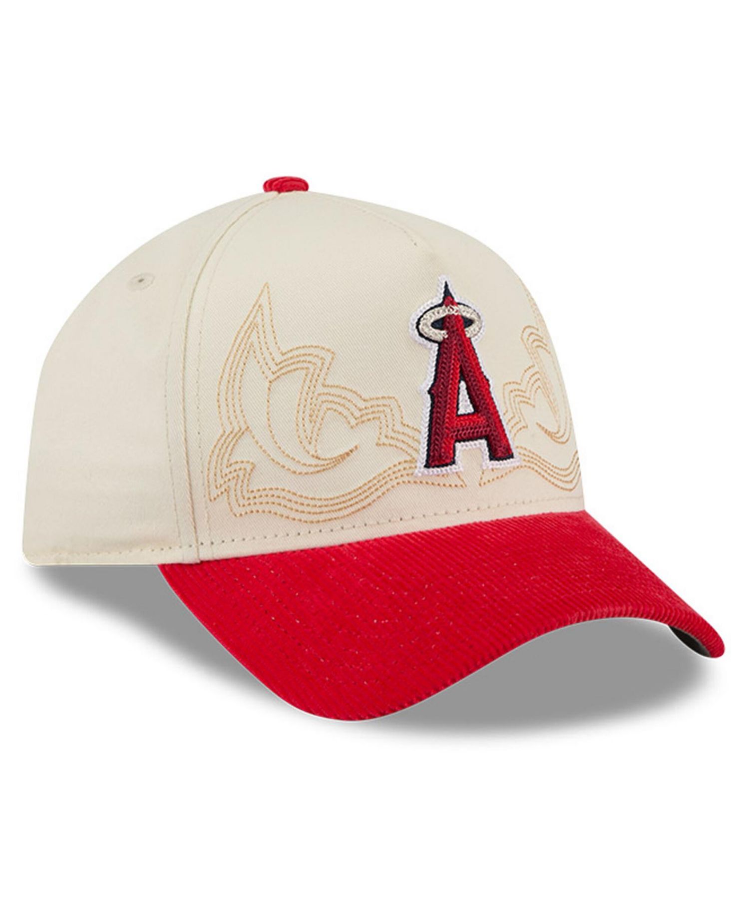 Men's Stone Los Angeles Angels Western Stitch 9FORTY A-Frame Adjustable Hat