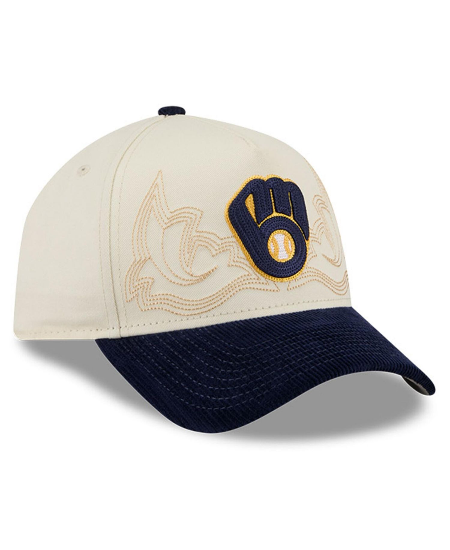 Men's Stone Milwaukee Brewers Western Stitch 9FORTY A-Frame Adjustable Hat