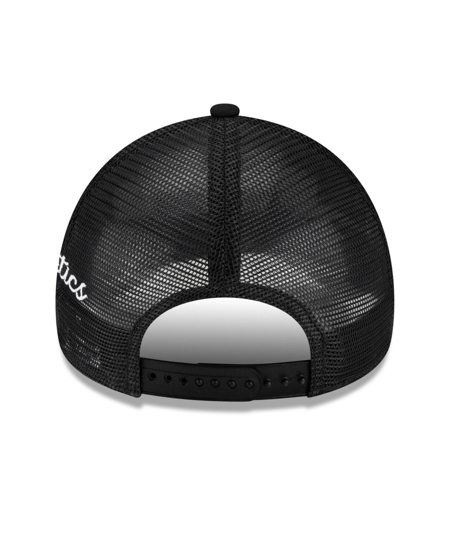 Men's Black Athletics Side Script 9FORTY A-Frame Trucker Adjustable Hat
