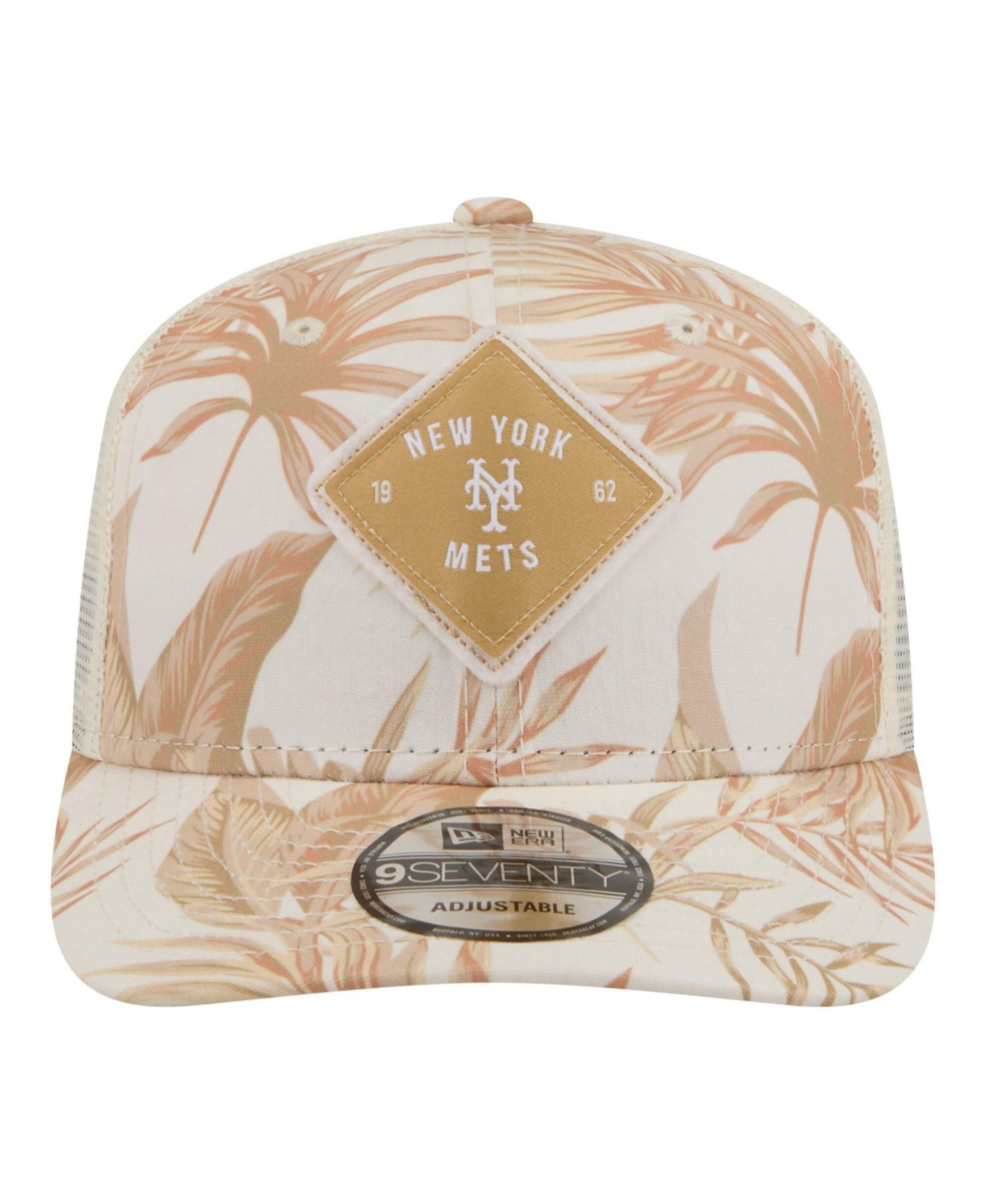 Men's Tan New York Mets Tonal Palm COOLERA 9SEVENTY Adjustable Trucker Hat