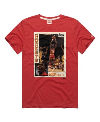 Men's and Women's Hakeem Olajuwon Red Houston Rockets Topps Trading Card Player Tri-Blend T-Shirt