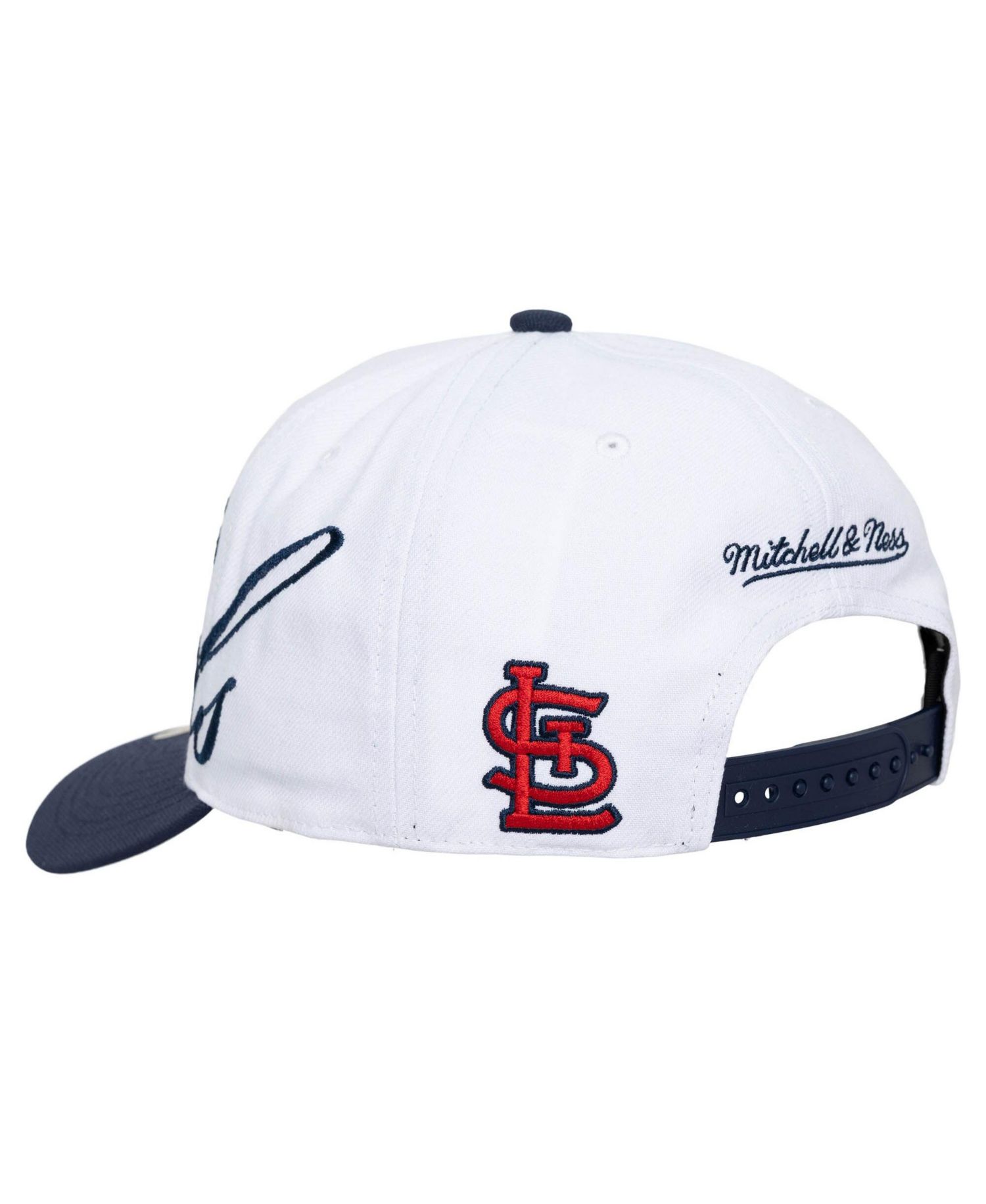 Men's and Women's White/Navy St. Louis Cardinals XL Script Pro Crown Adjustable Hat