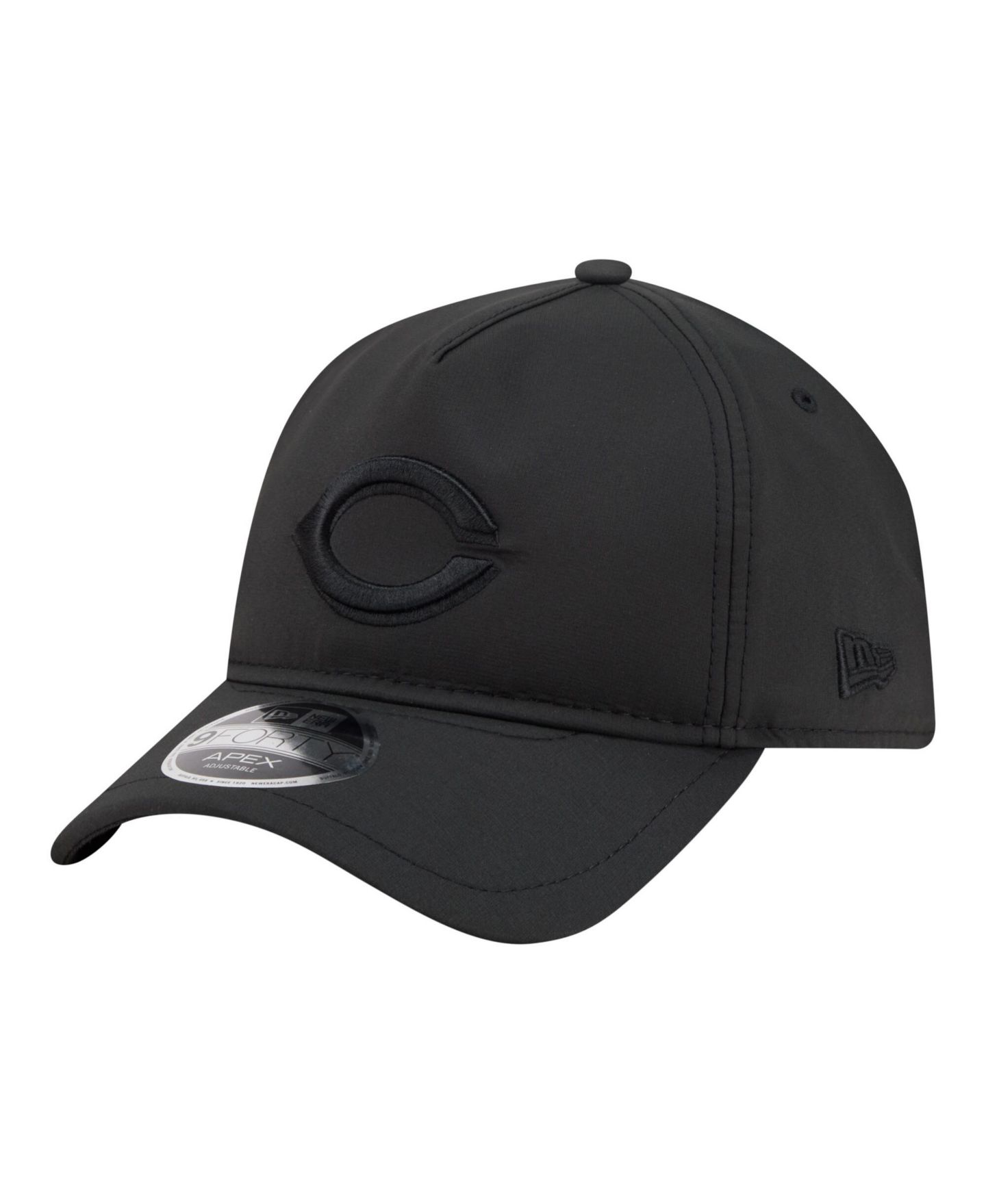 Мужская кепка New Era Black Cincinnati Reds Injection Apex 9FORTY Adjustable Hat — фото 1