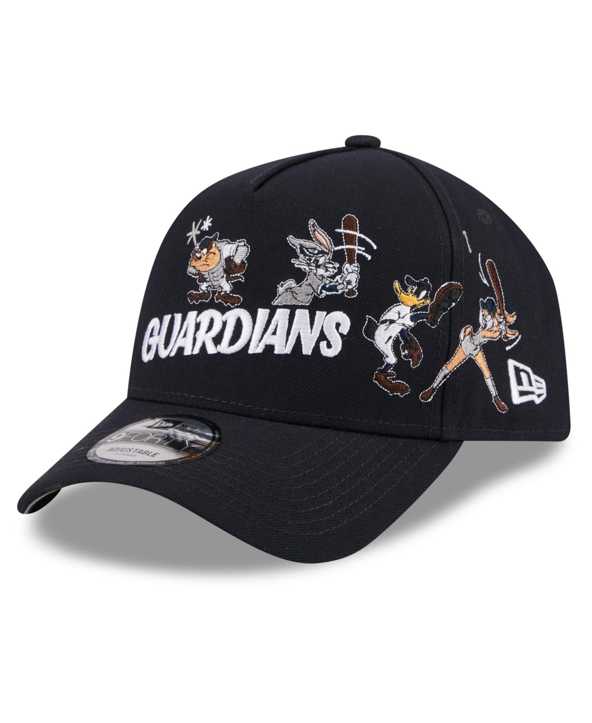New Era Big Boys and Girls Navy Cleveland Guardians Looney Tunes A-Frame 9FORTY Adjustable Hat