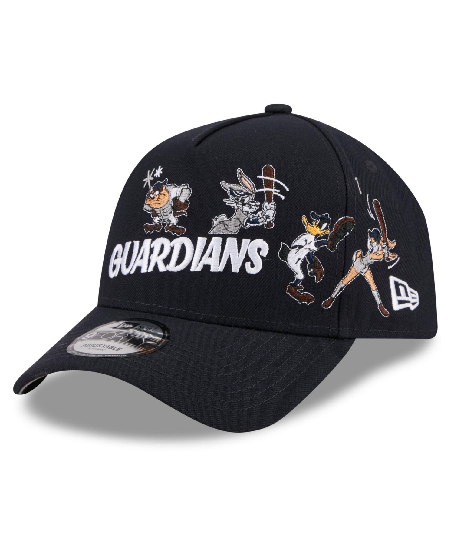 Big Boys and Girls Navy Cleveland Guardians Looney Tunes A-Frame 9FORTY Adjustable Hat