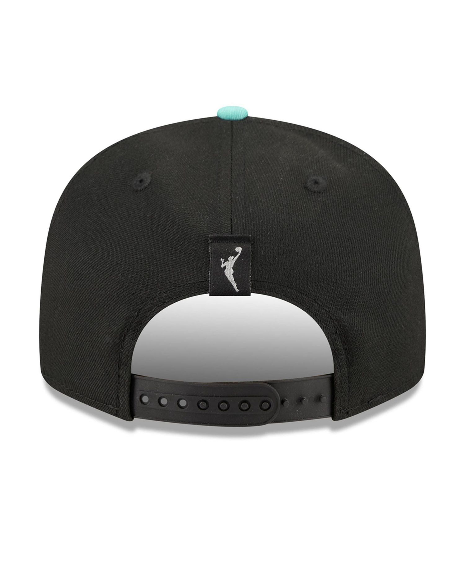 Men's and Women's Black/Mint New York Liberty WNBA Tip-Off 2026 Metal Badge A-Frame 9FIFTY Snapback Hat