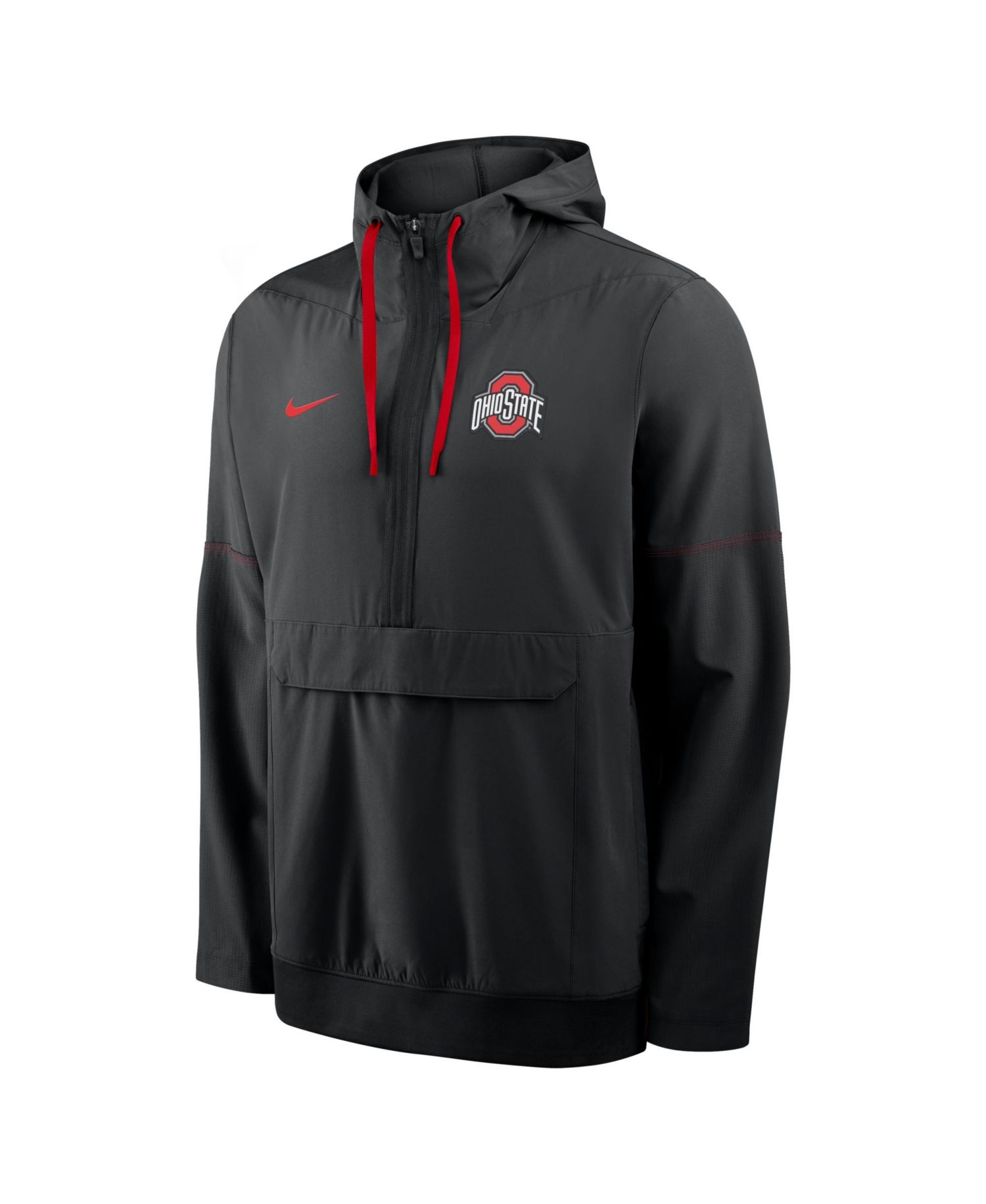 Men's Scarlet Ohio State Buckeyes 2026 Sideline Anorak Half-Zip Hoodie Sweatshirt