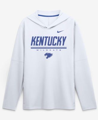 Men's White Kentucky Wildcats 2026 Sideline Lightweight Dri-FIT Long Sleeve Hooded Sweatshirt