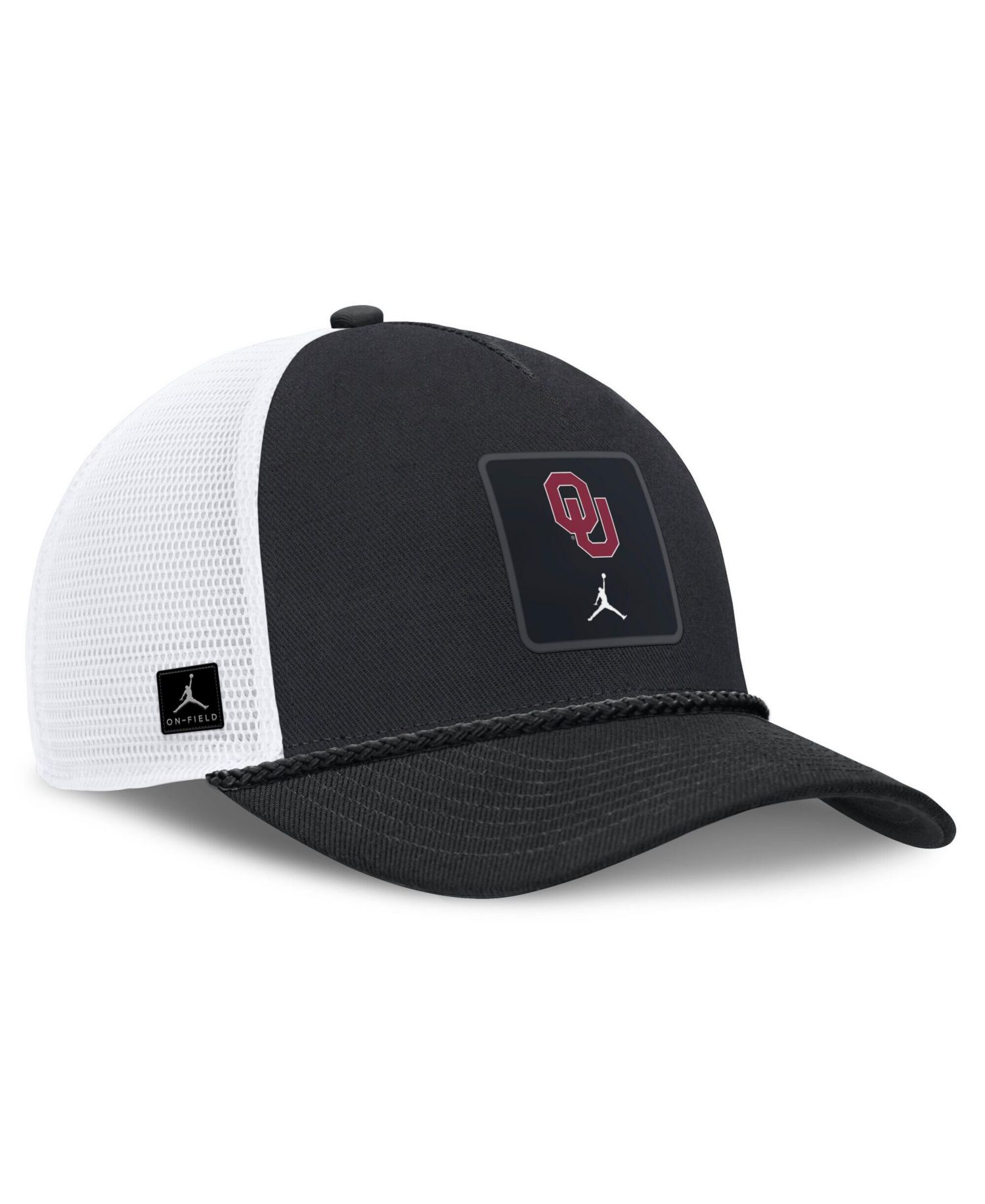 Men's and Women's Black Oklahoma Sooners 2026 On-Field Gameday Rope Trucker Adjustable Hat