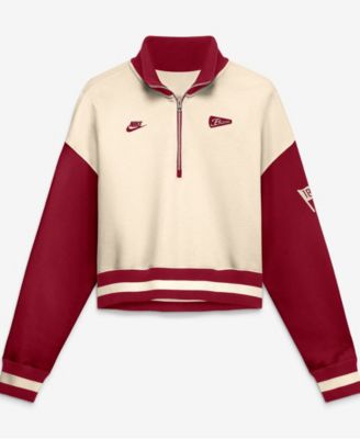 Women's Alabama Crimson Tide Oversized Colorblock Cropped Pullover Sweatshirt