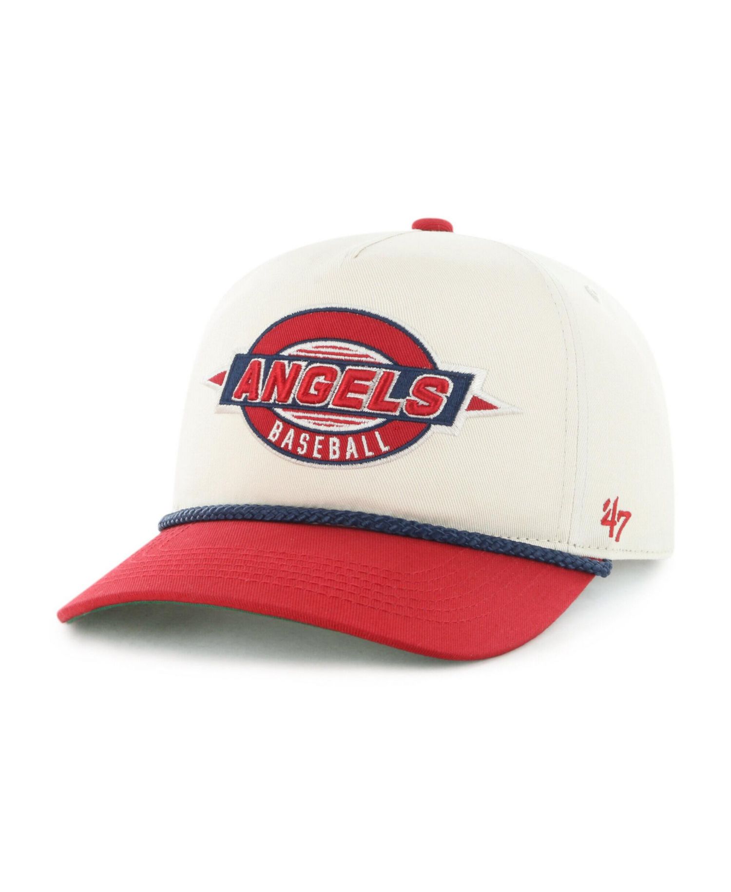 Big Boys and Girls Natural/Red Los Angeles Angels Frame Out Hitch Adjustable Hat