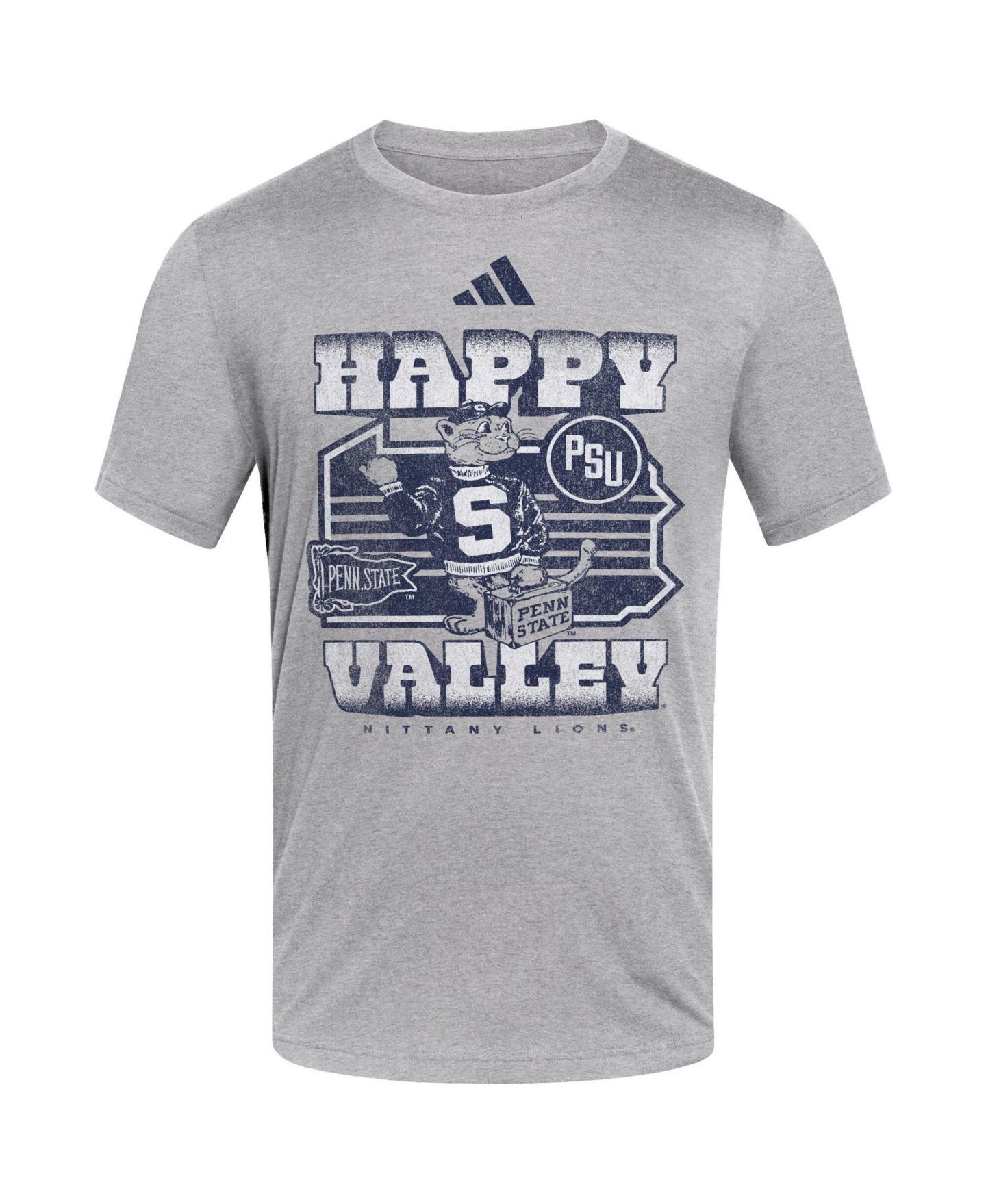Мужская футболка adidas Gray Penn State Nittany Lions Happy Valley Blend — фото 1
