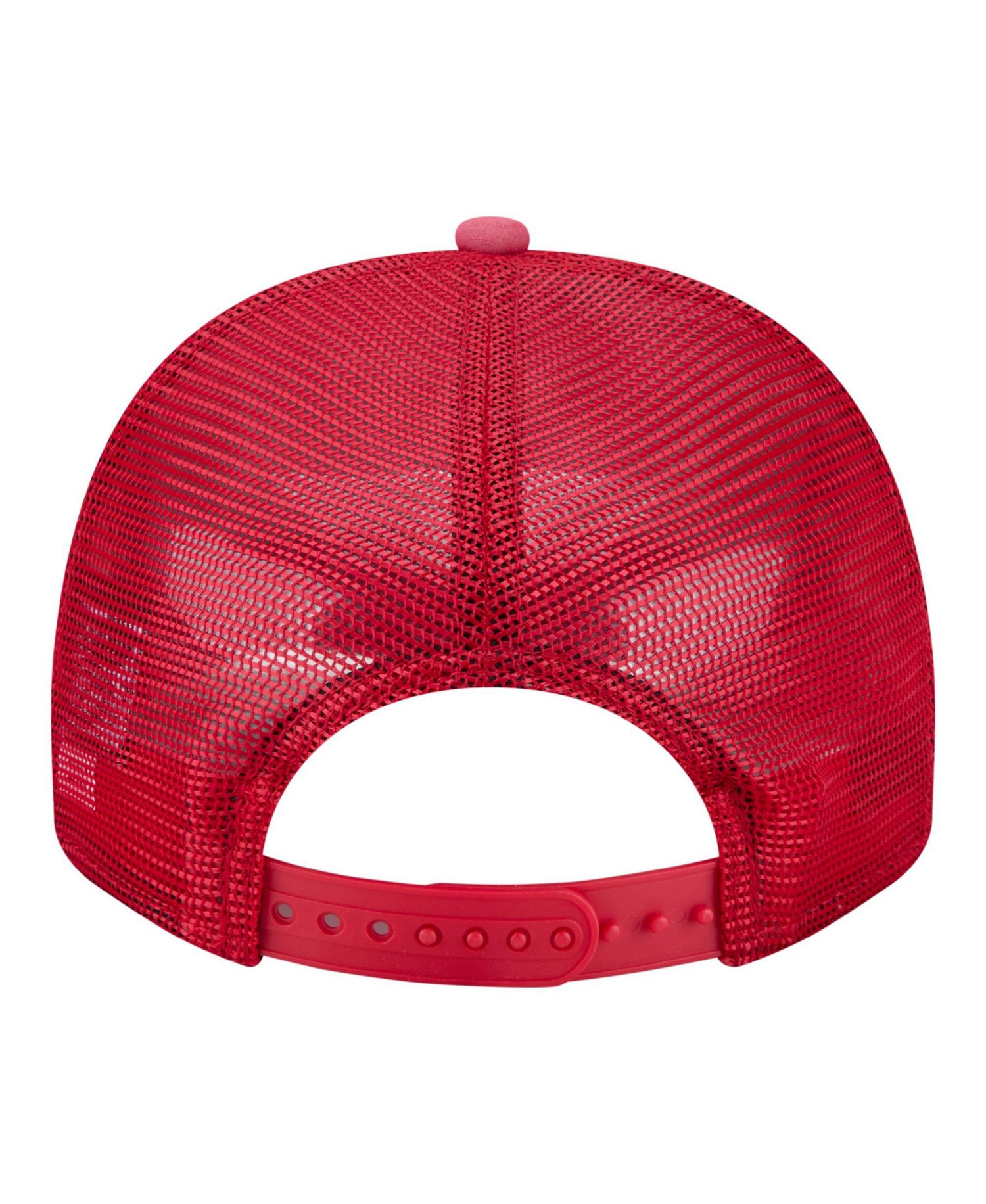 Men's Red Philadelphia Phillies Worn A-Frame 9FIFTY Trucker Snapback Hat