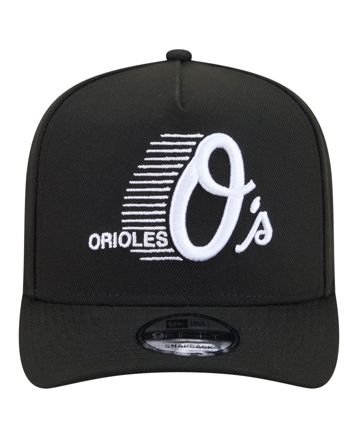 New Era Men's Black Baltimore Orioles Motion A-Frame 9FIFTY Snapback Hat