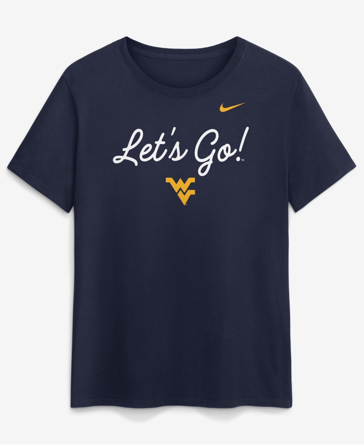 Women's Navy West Virginia Mountaineers Script Mantra Logo T-Shirt