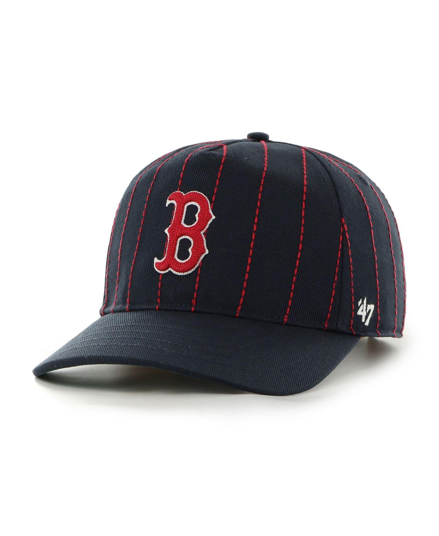 Men's Rawlings Navy Boston Red Sox Pinstripe Hitch Adjustable Hat