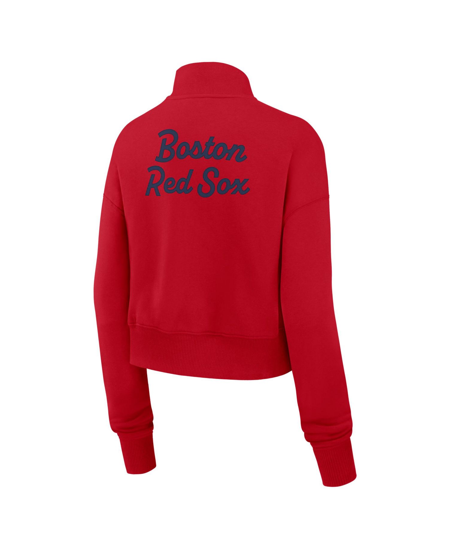 Women's Boston Red Sox Primetime Phoenix Half-Zip Cropped Oversized Fleece Sweatshirt