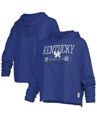 Women's Royal Kentucky Wildcats Castillo Slub Waist Length Long Sleeve Hooded T-Shirt
