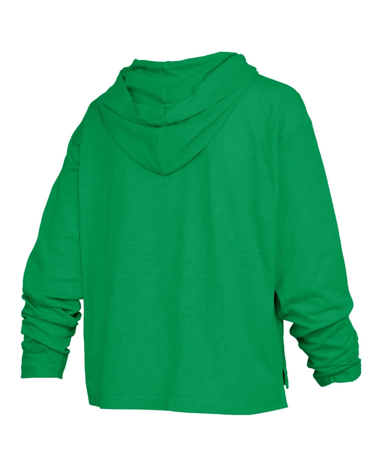 Women's Green Notre Dame Fighting Irish Castillo Slub Waist Length Long Sleeve Hooded T-Shirt