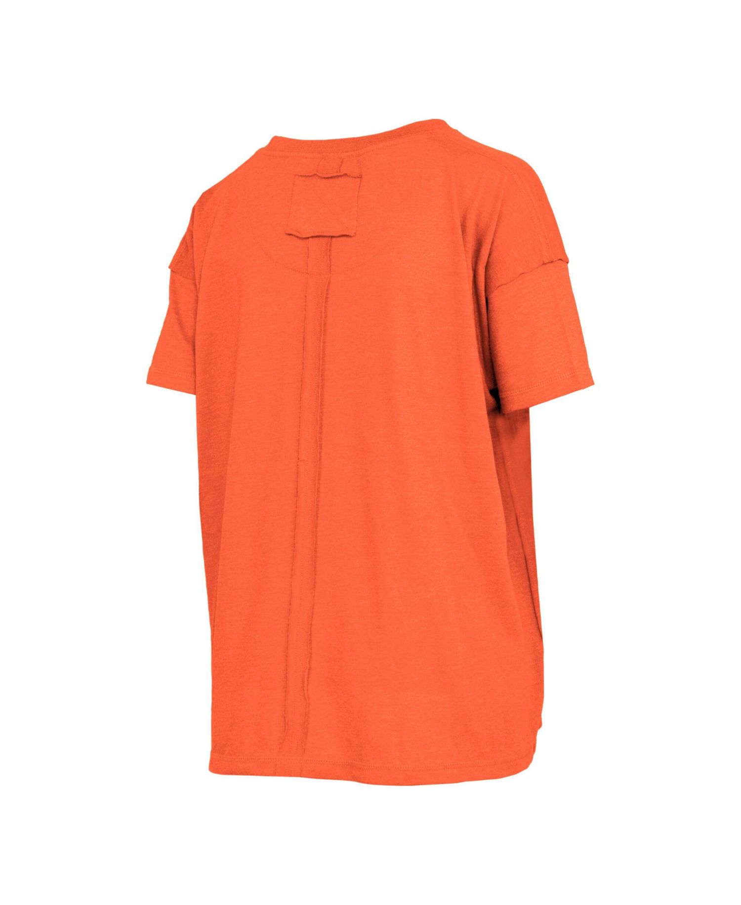 Women's Heather Orange Florida Gators Swirl Script Twisted Team Color Stitched Oversized T-Shirt
