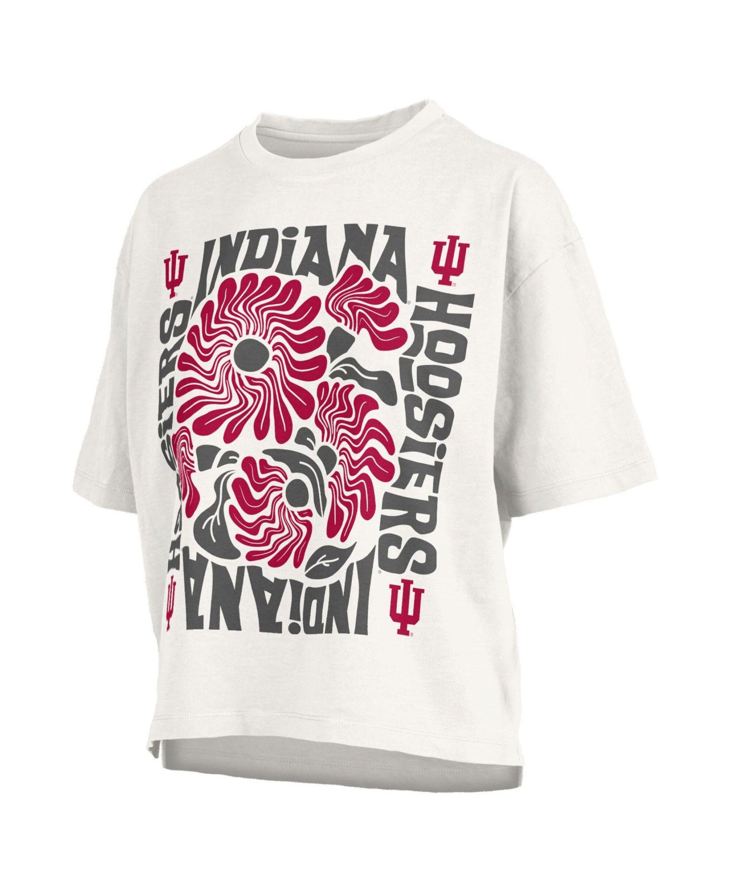 Женская футболка Pressbox Plus Size Indiana Hoosiers Elena Oversized Graphic Slub — фото 3