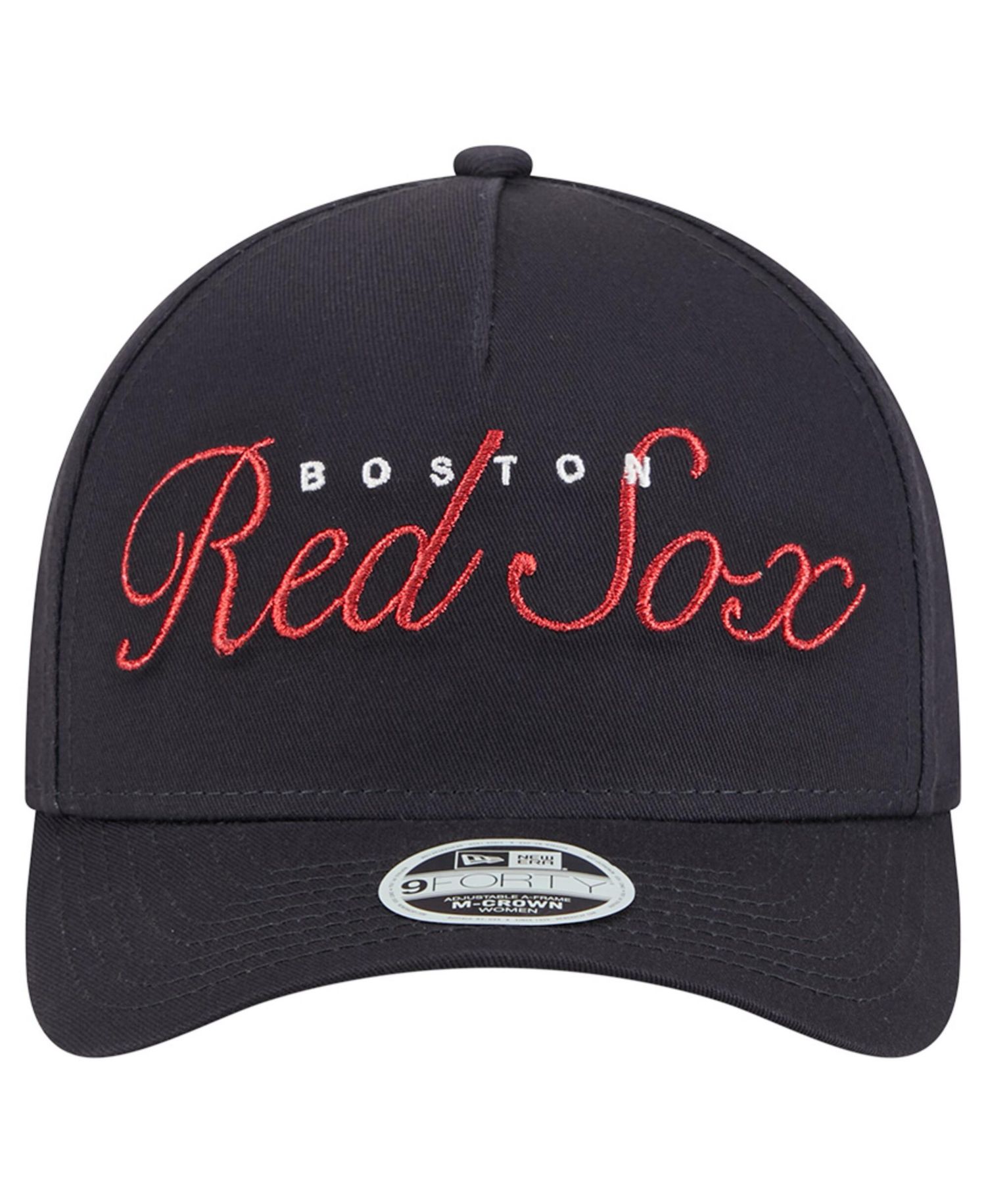 Women's Navy Boston Red Sox Metallic A-Frame 9FORTY Adjustable Hat